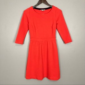 Boden Textured Ponte Knit Dress 3/4 Sleeves Sheath